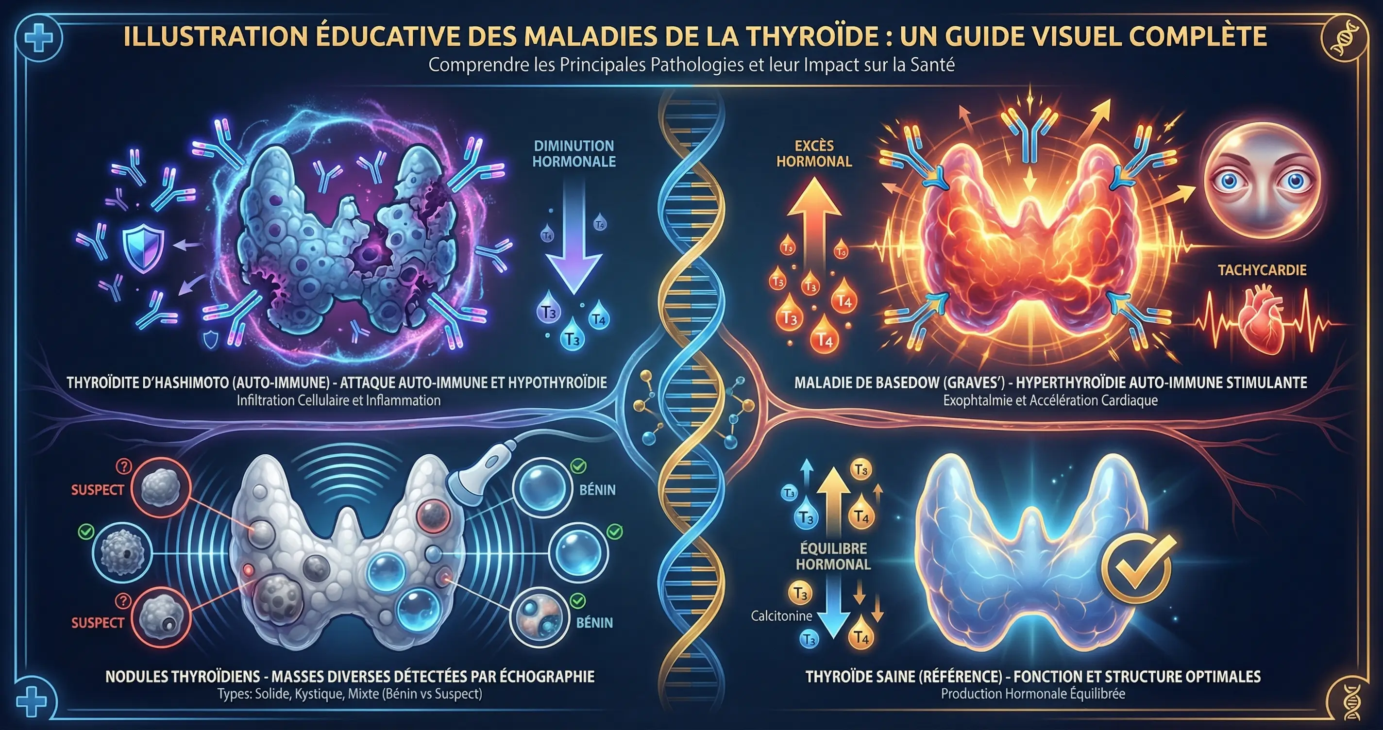 Les principales maladies thyroïdiennes - Hashimoto, Basedow, nodules et cancers thyroïdiens